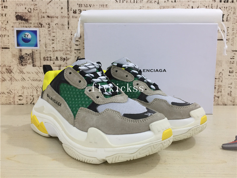 Balenciaga 2017 Fall Winter Triple-S Green White Yellow